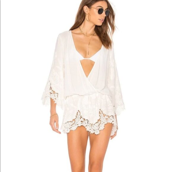 Beach Bunny X Revolve  Lover Letter Crochet Lace Romper - Picture 3 of 13